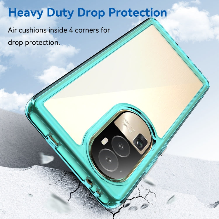 For OPPO Reno10 Pro+ Colorful Series Acrylic Hybrid TPU Phone Case(Transparent Blue) - OPPO Cases by PMC Jewellery | Online Shopping South Africa | PMC Jewellery