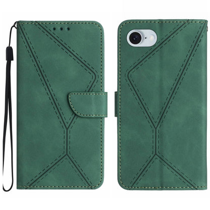 For iPhone SE 2024 Stitching Embossed Leather Phone Case(Green) - More iPhone Cases by PMC Jewellery | Online Shopping South Africa | PMC Jewellery | Buy Now Pay Later Mobicred