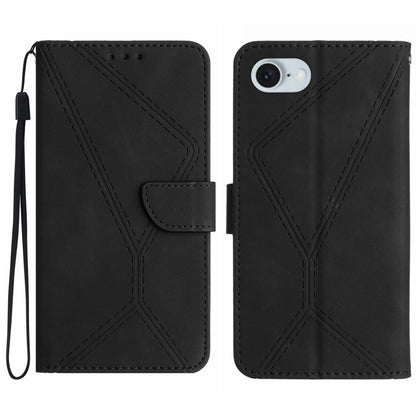 For iPhone SE 2024 Stitching Embossed Leather Phone Case(Black) - More iPhone Cases by PMC Jewellery | Online Shopping South Africa | PMC Jewellery | Buy Now Pay Later Mobicred