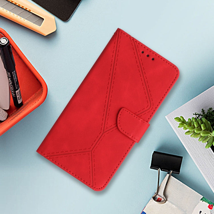 For iPhone 16 Pro Max Stitching Embossed Leather Phone Case(Red) - iPhone 16 Pro Max Cases by PMC TechLife | Online Shopping South Africa | PMC TechLife | Buy Now Pay Later Mobicred
