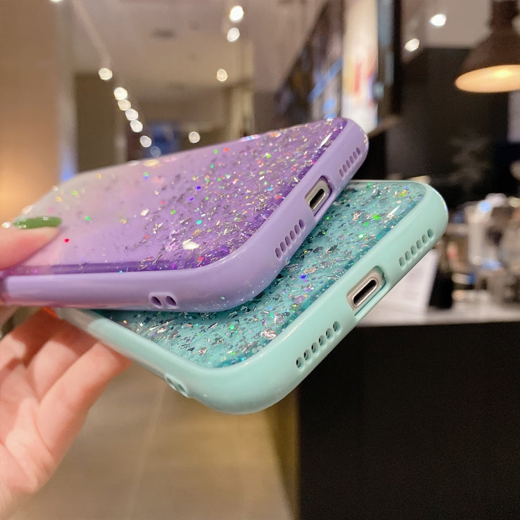 For iPhone 12 mini Starry Gradient Glitter Powder TPU Phone Case(Purple) - iPhone 12 mini Cases by PMC Jewellery | Online Shopping South Africa | PMC Jewellery