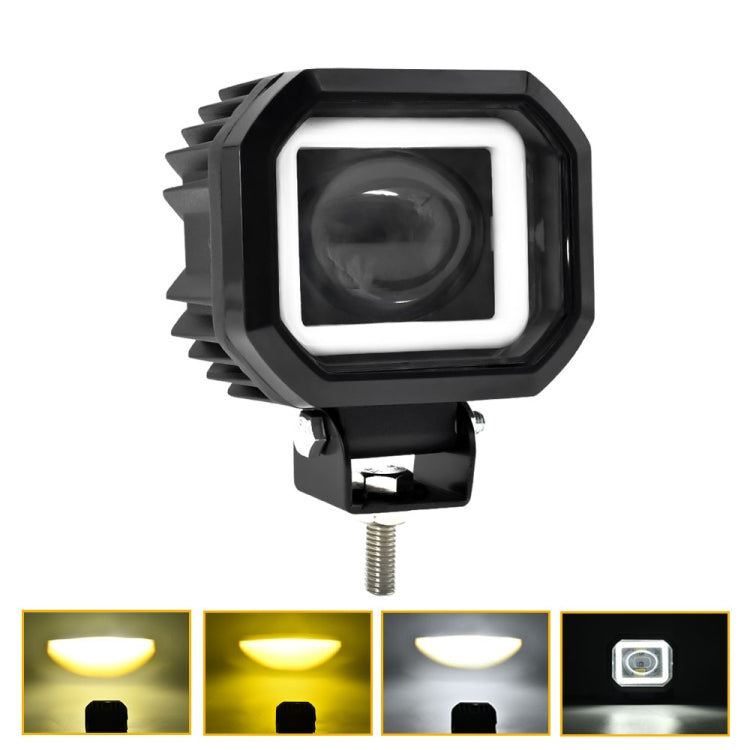 S12 Motorcycle Square Fisheye Lens Spotlight(Black) - Headlights by PMC Jewellery | Online Shopping South Africa | PMC Jewellery | Buy Now Pay Later Mobicred