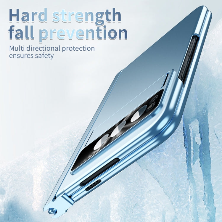 For Google Pixel Fold Integrated Electroplating PC All-inclusive Phone Case with Hinge(Blue) - Google Cases by PMC TechLife | Online Shopping South Africa | PMC TechLife | Buy Now Pay Later Mobicred