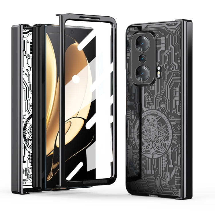 For Honor Magic V Mechanical Legend Integrated Electroplating All-inclusive Phone Case(Black) - Honor Cases by PMC TechLife | Online Shopping South Africa | PMC TechLife | Buy Now Pay Later Mobicred