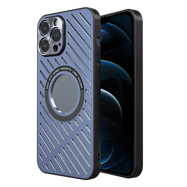 For iPhone 12 Pro Max R-JUST RJ57 CD Pattern MagSafe Cooling Phone Case(Blue) - free shipping - PMC TechLife - Order now!