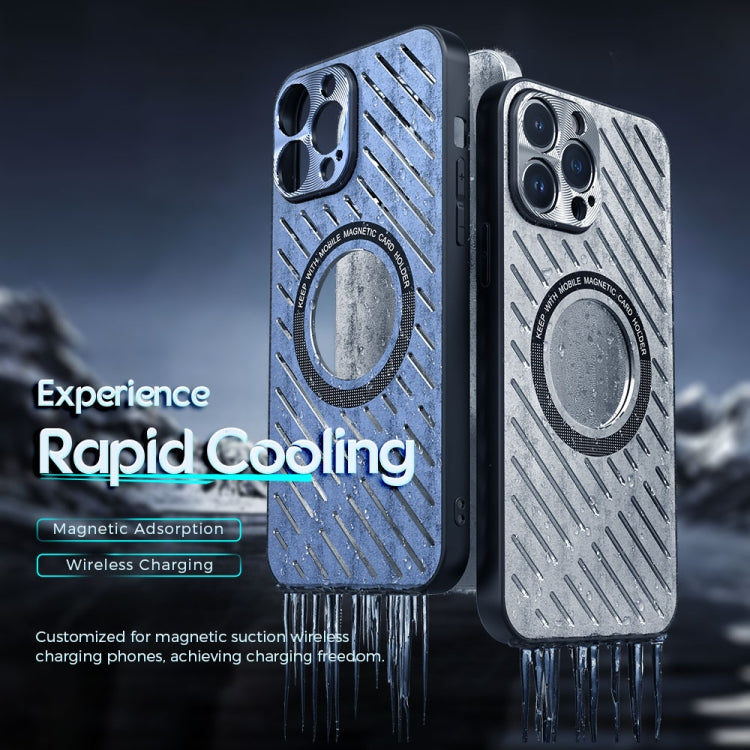 For iPhone 14 Pro R-JUST RJ57 CD Pattern MagSafe Cooling Phone Case(Blue) - iPhone 14 Pro Cases by R-JUST | Online Shopping South Africa | PMC TechLife
