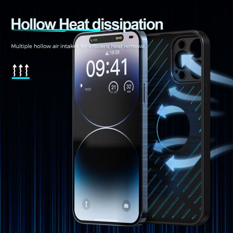 For iPhone 13 Pro R-JUST RJ57 CD Pattern MagSafe Cooling Phone Case(Black) - iPhone 13 Pro Cases by R-JUST | Online Shopping South Africa | PMC TechLife | Buy Now Pay Later Mobicred