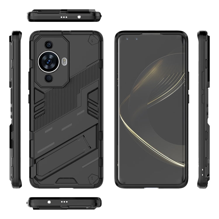 For Huawei nova 11 Pro 4G Punk Armor 2 in 1 PC + TPU Phone Case with Holder(Black) - Huawei Cases by PMC Jewellery | Online Shopping South Africa | PMC Jewellery | Buy Now Pay Later Mobicred