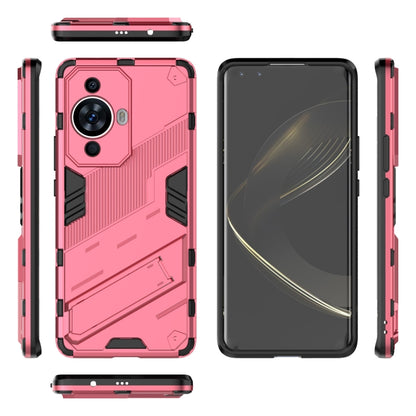 For Huawei nova 11 Pro 4G Punk Armor 2 in 1 PC + TPU Phone Case with Holder(Light Red) - Huawei Cases by PMC Jewellery | Online Shopping South Africa | PMC Jewellery | Buy Now Pay Later Mobicred