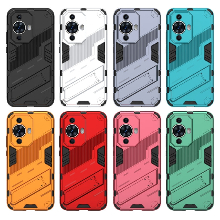 For Huawei nova 11 4G Punk Armor 2 in 1 PC + TPU Phone Case with Holder(Black) - Huawei Cases by PMC TechLife | Online Shopping South Africa | PMC TechLife | Buy Now Pay Later Mobicred