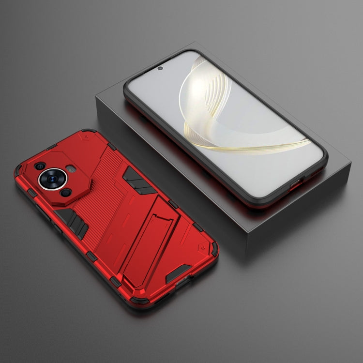 For Huawei nova 11 4G Punk Armor 2 in 1 PC + TPU Phone Case with Holder(Red) - Huawei Cases by PMC Jewellery | Online Shopping South Africa | PMC Jewellery | Buy Now Pay Later Mobicred