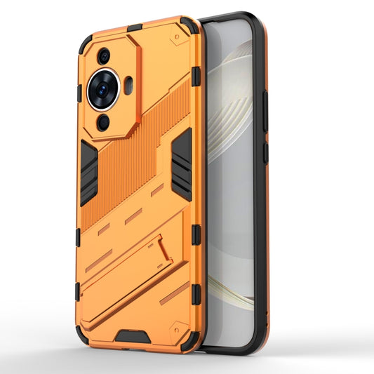 For Huawei nova 11 4G Punk Armor 2 in 1 PC + TPU Phone Case with Holder(Orange) - Huawei Cases by PMC Jewellery | Online Shopping South Africa | PMC Jewellery | Buy Now Pay Later Mobicred