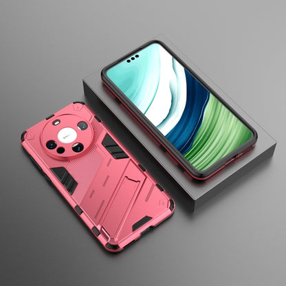 For Huawei Mate 60 Punk Armor 2 in 1 PC + TPU Phone Case with Holder(Light Red) - Huawei Cases by PMC Jewellery | Online Shopping South Africa | PMC Jewellery | Buy Now Pay Later Mobicred