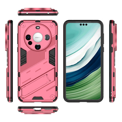 For Huawei Mate 60 Punk Armor 2 in 1 PC + TPU Phone Case with Holder(Light Red) - Huawei Cases by PMC Jewellery | Online Shopping South Africa | PMC Jewellery | Buy Now Pay Later Mobicred