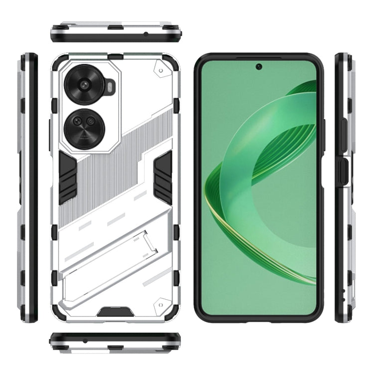 For Huawei nova 11 SE Punk Armor 2 in 1 PC + TPU Phone Case with Holder(White) - Huawei Cases by PMC TechLife | Online Shopping South Africa | PMC TechLife | Buy Now Pay Later Mobicred