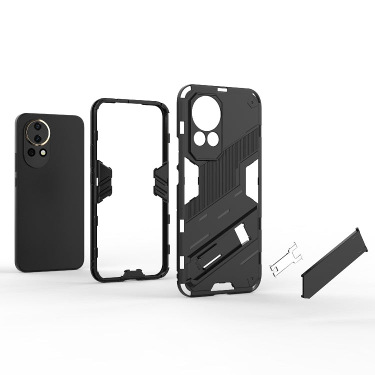 For Huawei nova 12 5G Punk Armor 2 in 1 PC + TPU Phone Case with Holder(Black) - Huawei Cases by PMC Jewellery | Online Shopping South Africa | PMC Jewellery | Buy Now Pay Later Mobicred