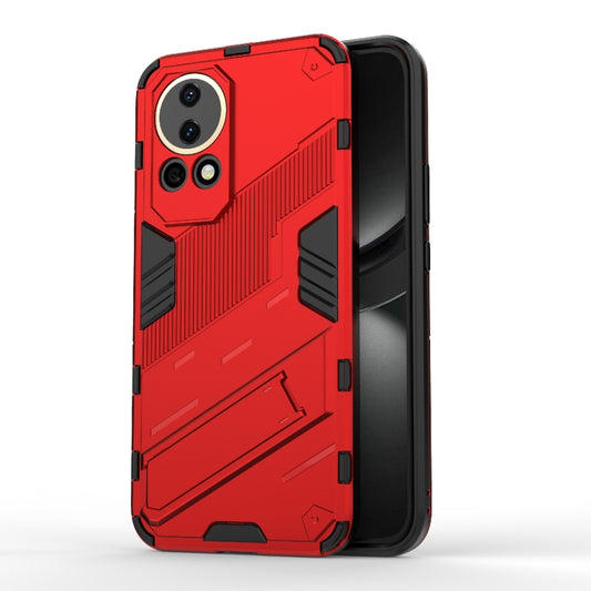 For Huawei nova 12 5G Punk Armor 2 in 1 PC + TPU Phone Case with Holder(Red) - Huawei Cases by PMC Jewellery | Online Shopping South Africa | PMC Jewellery | Buy Now Pay Later Mobicred