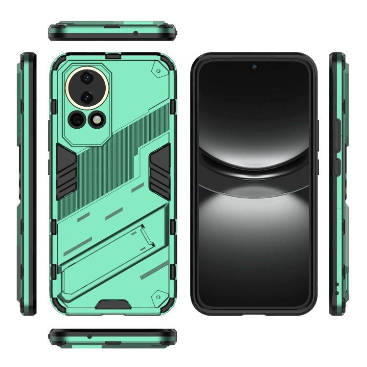 For Huawei nova 12 5G Punk Armor 2 in 1 PC + TPU Phone Case with Holder(Green) - Huawei Cases by PMC Jewellery | Online Shopping South Africa | PMC Jewellery | Buy Now Pay Later Mobicred