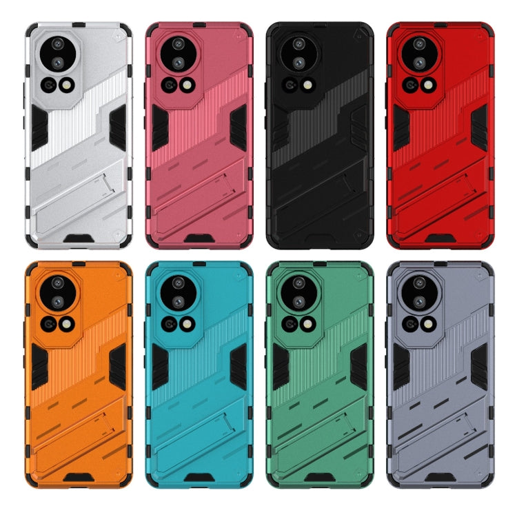 For Huawei nova 12 Pro Punk Armor 2 in 1 PC + TPU Phone Case with Holder(Light Red) - Huawei Cases by PMC TechLife | Online Shopping South Africa | PMC TechLife | Buy Now Pay Later Mobicred