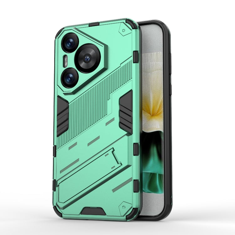 For Huawei Pura 70 Punk Armor 2 in 1 PC + TPU Phone Case with Holder(Green) - Huawei Cases by PMC Jewellery | Online Shopping South Africa | PMC Jewellery | Buy Now Pay Later Mobicred