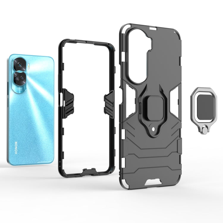 For Honor 90 Lite / X50i 5G Magnetic Ring Holder PC + TPU Phone Case(Navy Blue) - Honor Cases by PMC Jewellery | Online Shopping South Africa | PMC Jewellery