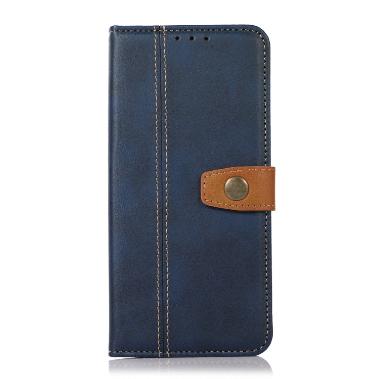 For iPhone 16 Pro Max Stitching Thread Calf Texture Leather Phone Case(Blue) - iPhone 16 Pro Max Cases by PMC Jewellery | Online Shopping South Africa | PMC Jewellery | Buy Now Pay Later Mobicred