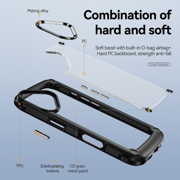 For iPhone 16 TPU + PC Lens Protection Phone Case(Black) - iPhone 16 Cases by PMC TechLife | Online Shopping South Africa | PMC TechLife | Buy Now Pay Later Mobicred