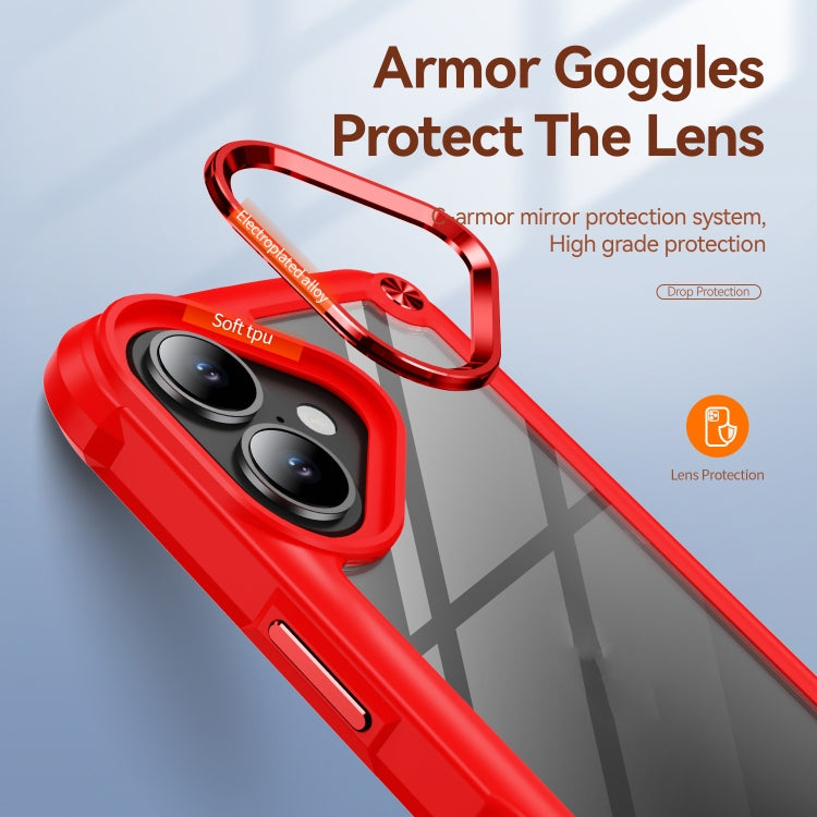 For iPhone 16 TPU + PC Lens Protection Phone Case(Red) - iPhone 16 Cases by PMC Jewellery | Online Shopping South Africa | PMC Jewellery | Buy Now Pay Later Mobicred