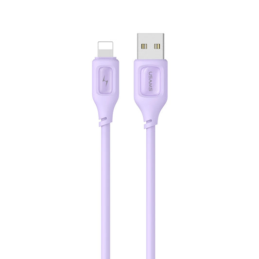 USAMS US-SJ618 2.4A USB to 8 Pin Silicone Data Cable, Length: 1m(Purple) - Normal Style Cable by USAMS | Online Shopping South Africa | PMC Jewellery | Buy Now Pay Later Mobicred