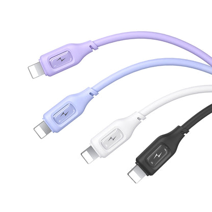 USAMS US-SJ618 2.4A USB to 8 Pin Silicone Data Cable, Length: 1m(Blue) - Normal Style Cable by USAMS | Online Shopping South Africa | PMC Jewellery | Buy Now Pay Later Mobicred