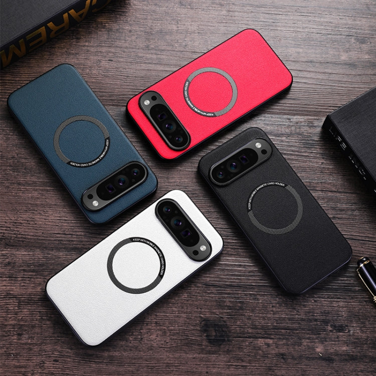 For Google Pixel 9 Pro Magsafe Magnetic Ring Leather Texture Phone Case(Green) - Google Cases by PMC TechLife | Online Shopping South Africa | PMC TechLife | Buy Now Pay Later Mobicred