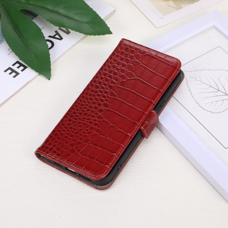 For iPhone 16 Pro Max Crocodile Top Layer Cowhide Leather Phone Case(Red) - iPhone 16 Pro Max Cases by PMC TechLife | Online Shopping South Africa | PMC TechLife | Buy Now Pay Later Mobicred