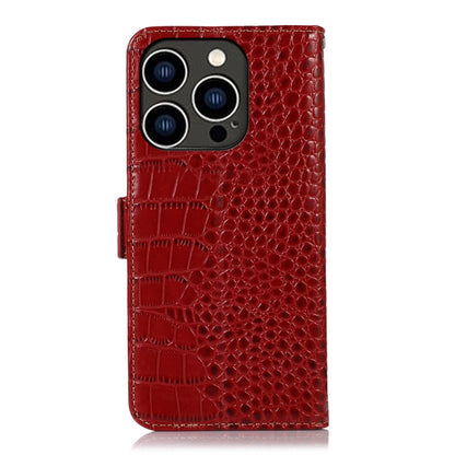 For iPhone 16 Pro Max Crocodile Top Layer Cowhide Leather Phone Case(Red) - iPhone 16 Pro Max Cases by PMC Jewellery | Online Shopping South Africa | PMC Jewellery | Buy Now Pay Later Mobicred