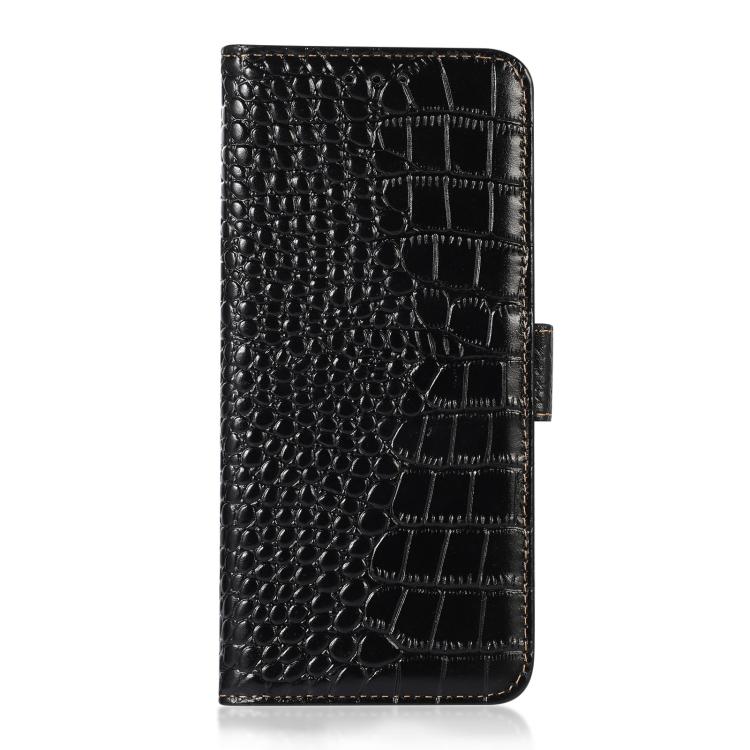 For iPhone 16e Crocodile Top Layer Cowhide Leather Phone Case(Black) - iPhone 16e Cases by PMC TechLife | Online Shopping South Africa | PMC TechLife | Buy Now Pay Later Mobicred