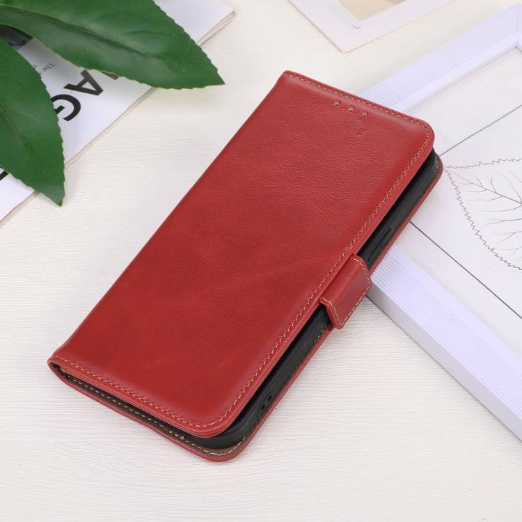 For iPhone 16 Pro Crazy Horse Top Layer Cowhide Leather Phone Case(Red) - iPhone 16 Pro Cases by PMC TechLife | Online Shopping South Africa | PMC TechLife | Buy Now Pay Later Mobicred