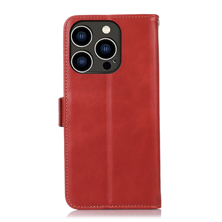 For iPhone 16 Pro Crazy Horse Top Layer Cowhide Leather Phone Case(Red) - iPhone 16 Pro Cases by PMC TechLife | Online Shopping South Africa | PMC TechLife | Buy Now Pay Later Mobicred