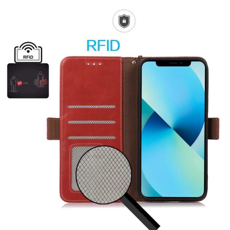 For iPhone 16 Pro Crazy Horse Top Layer Cowhide Leather Phone Case(Red) - iPhone 16 Pro Cases by PMC TechLife | Online Shopping South Africa | PMC TechLife | Buy Now Pay Later Mobicred