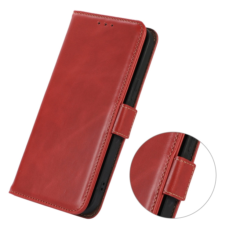 For iPhone 16 Pro Crazy Horse Top Layer Cowhide Leather Phone Case(Red) - iPhone 16 Pro Cases by PMC TechLife | Online Shopping South Africa | PMC TechLife | Buy Now Pay Later Mobicred