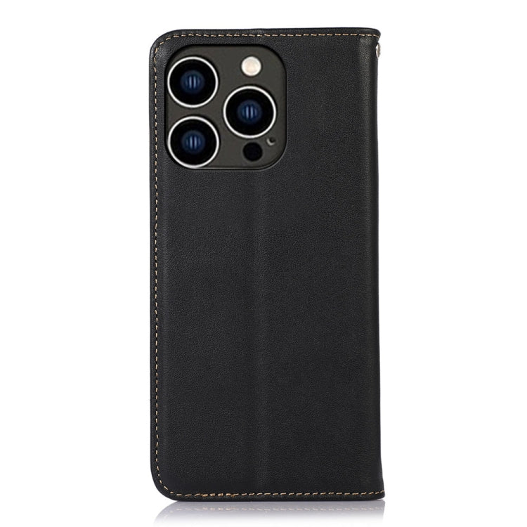 For iPhone 16 Pro KHAZNEH Nappa Top Layer Cowhide Leather Phone Case(Black) - iPhone 16 Pro Cases by PMC TechLife | Online Shopping South Africa | PMC TechLife | Buy Now Pay Later Mobicred