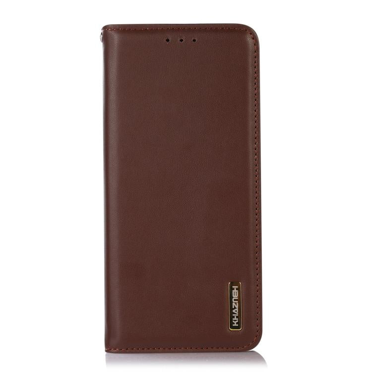 For iPhone 16e KHAZNEH Nappa Top Layer Cowhide Leather Phone Case(Brown) - iPhone 16e Cases by PMC TechLife | Online Shopping South Africa | PMC TechLife | Buy Now Pay Later Mobicred