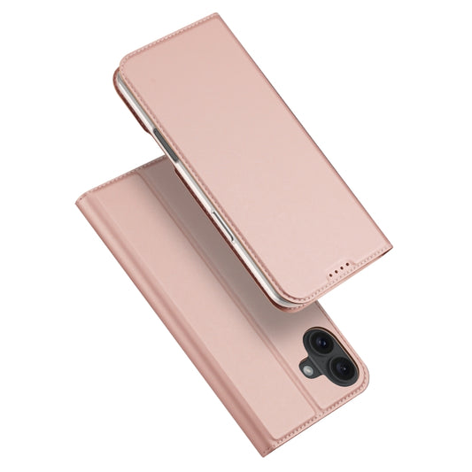 For iPhone 16 Plus DUX DUCIS Skin Pro Series Flip Leather Phone Case(Rose Gold) - iPhone 16 Plus Cases by DUX DUCIS | Online Shopping South Africa | PMC Jewellery | Buy Now Pay Later Mobicred