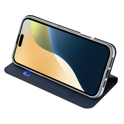 For iPhone 16 DUX DUCIS Skin Pro Series Flip Leather Phone Case(Blue) - iPhone 16 Cases by DUX DUCIS | Online Shopping South Africa | PMC Jewellery | Buy Now Pay Later Mobicred