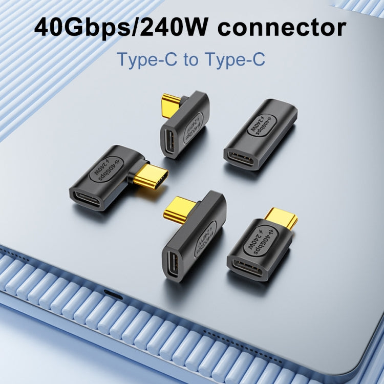 40Gbps 240W USB-C / Type-C Female to USB-C / Type-C Male Side Bend Adapter(Black) - Cable & Adapters by PMC TechLife | Online Shopping South Africa | PMC TechLife | Buy Now Pay Later Mobicred