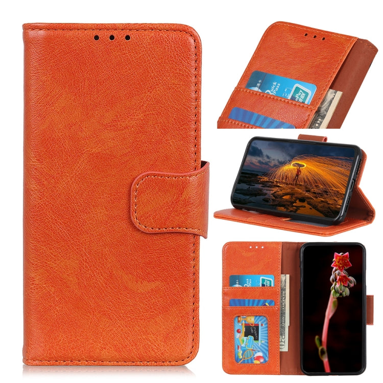 For iPhone 16 Plus Nappa Texture Leather Case(Orange) - iPhone 16 Plus Cases by PMC Jewellery | Online Shopping South Africa | PMC Jewellery | Buy Now Pay Later Mobicred