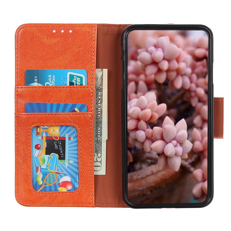 For iPhone 16e Nappa Texture Leather Case(Orange) - iPhone 16e Cases by PMC TechLife | Online Shopping South Africa | PMC TechLife | Buy Now Pay Later Mobicred
