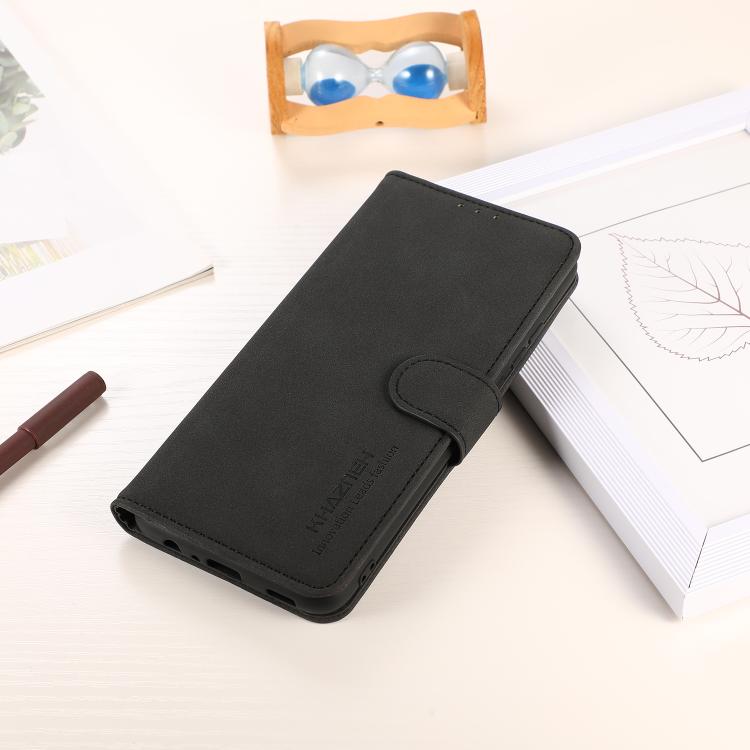 For iPhone 16e KHAZNEH Matte Texture Leather Phone Case(Black) - iPhone 16e Cases by PMC TechLife | Online Shopping South Africa | PMC TechLife | Buy Now Pay Later Mobicred