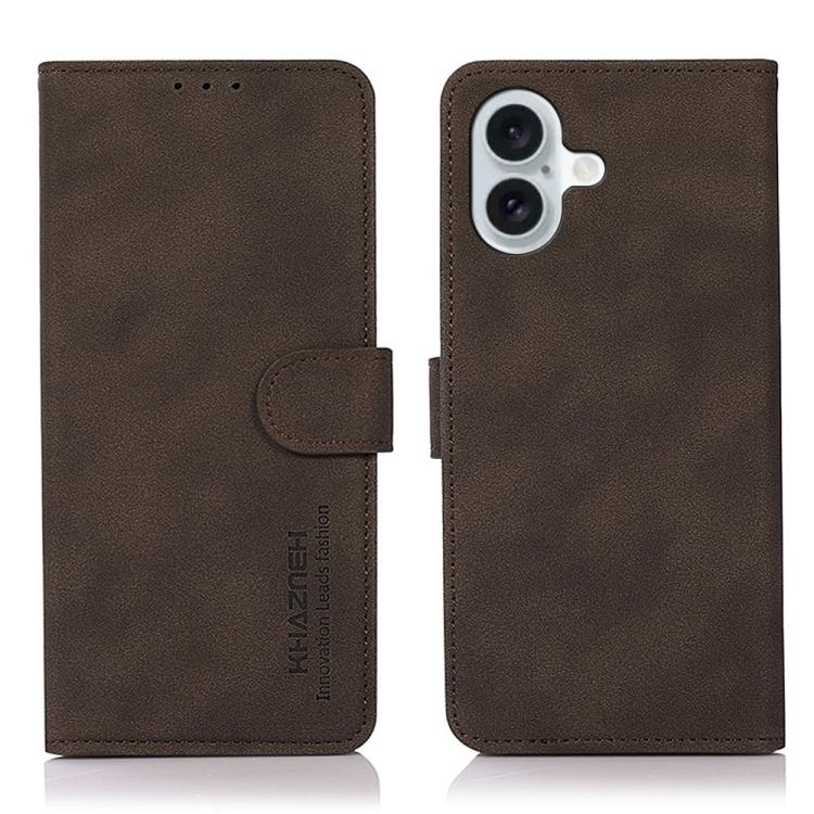 For iPhone 17 KHAZNEH Matte Texture Leather Phone Case(Brown) - free shipping - PMc TechLife - Order now!