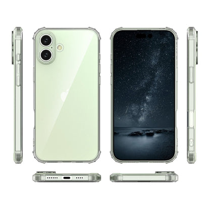 For iPhone 16 Four-Corner Shockproof Clear TPU Phone Case(Transparent) - iPhone 16 Cases by PMC Jewellery | Online Shopping South Africa | PMC Jewellery | Buy Now Pay Later Mobicred