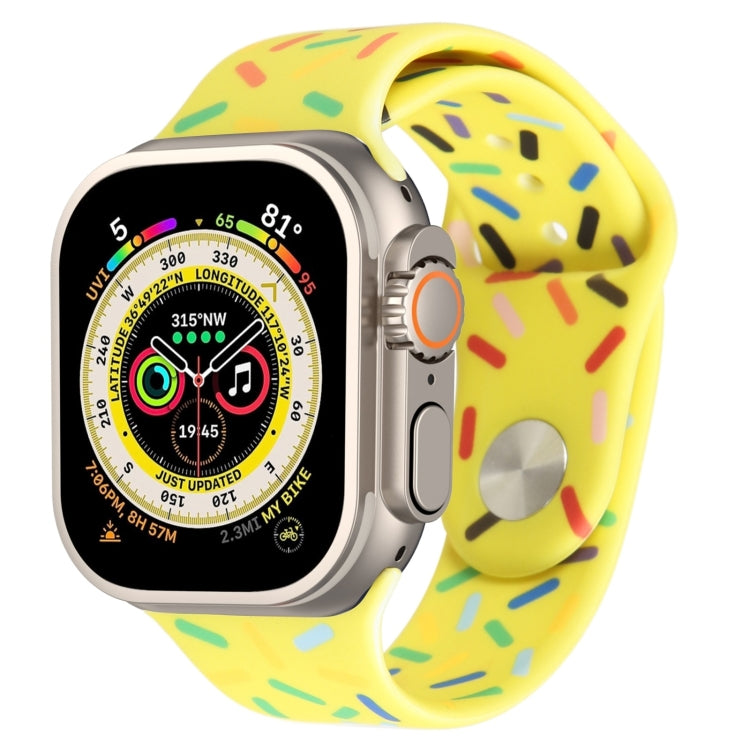 Rainbow Raindrops Silicone Watch Band For Apple Watch 9 45mm(Yellow) - free shipping - PMC TechLife - Order now!