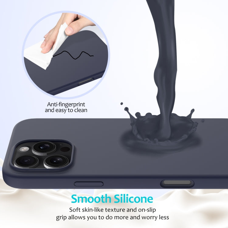 For iPhone 16 Pro Max Solid Color Silicone Phone Case(Midnight Blue) - More iPhone Cases by PMC Jewellery | Online Shopping South Africa | PMC Jewellery | Buy Now Pay Later Mobicred